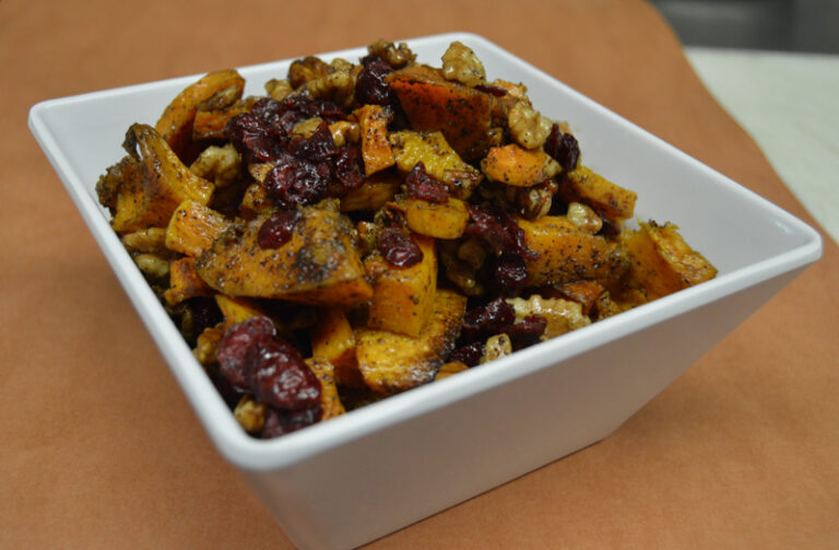 Roasted Butternut Squash with Walnuts and Cranberries