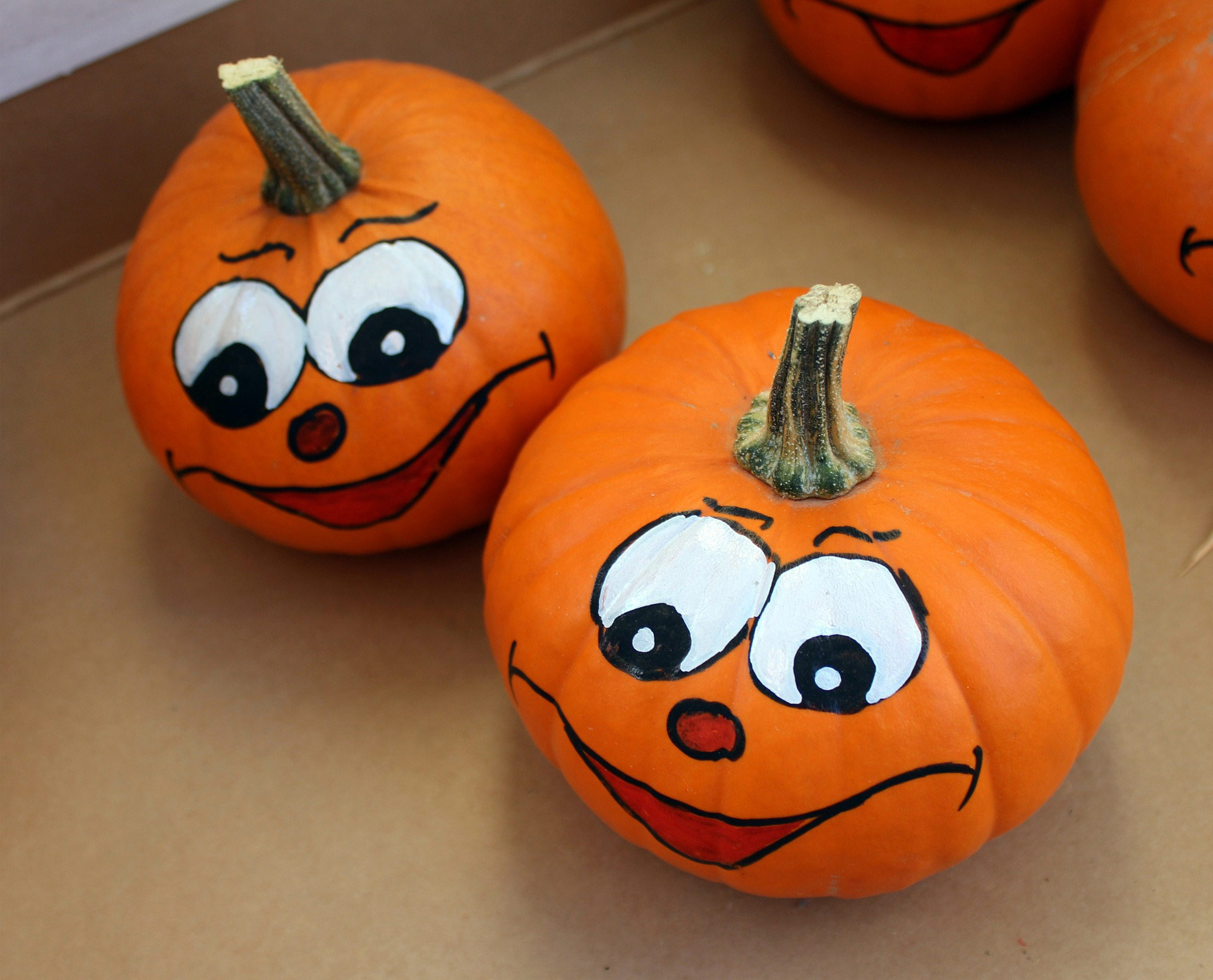 photo of painted pumpkins