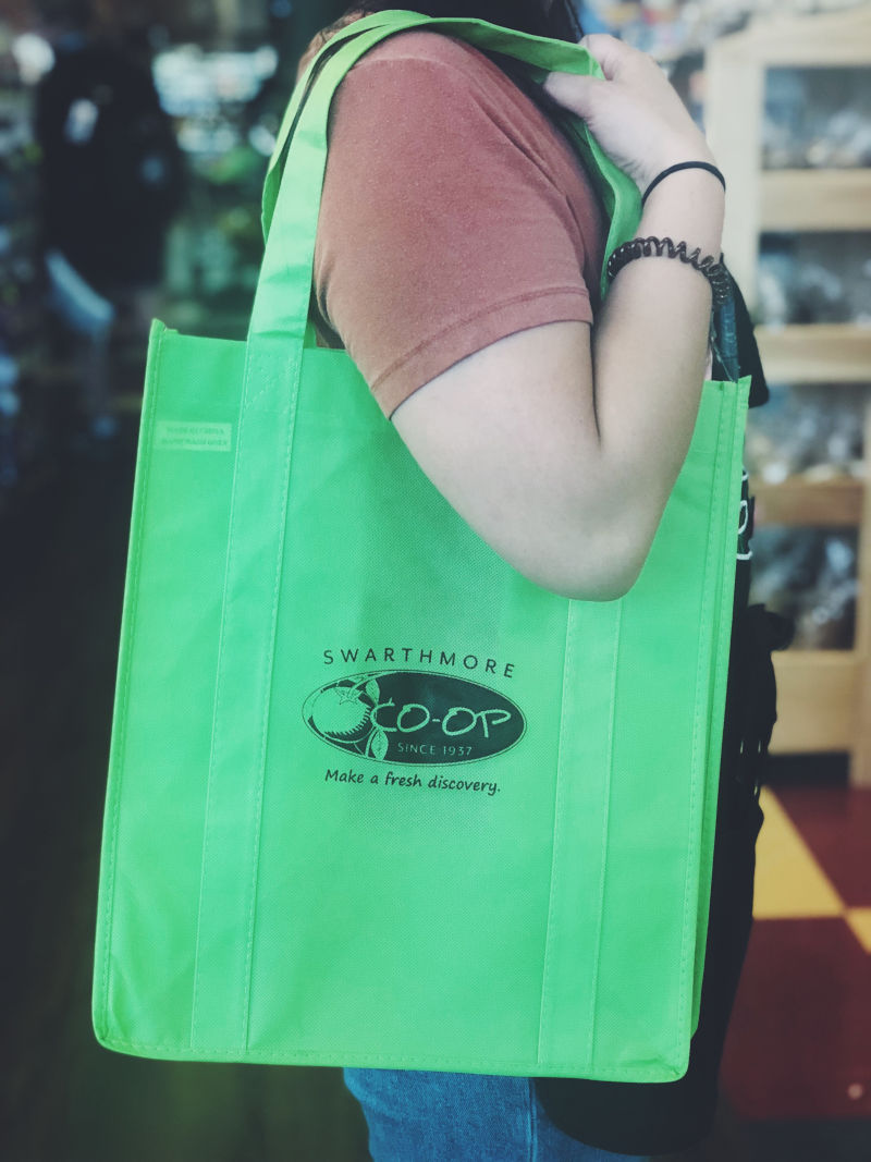 photo of swarthmore coop reusable grocery bag